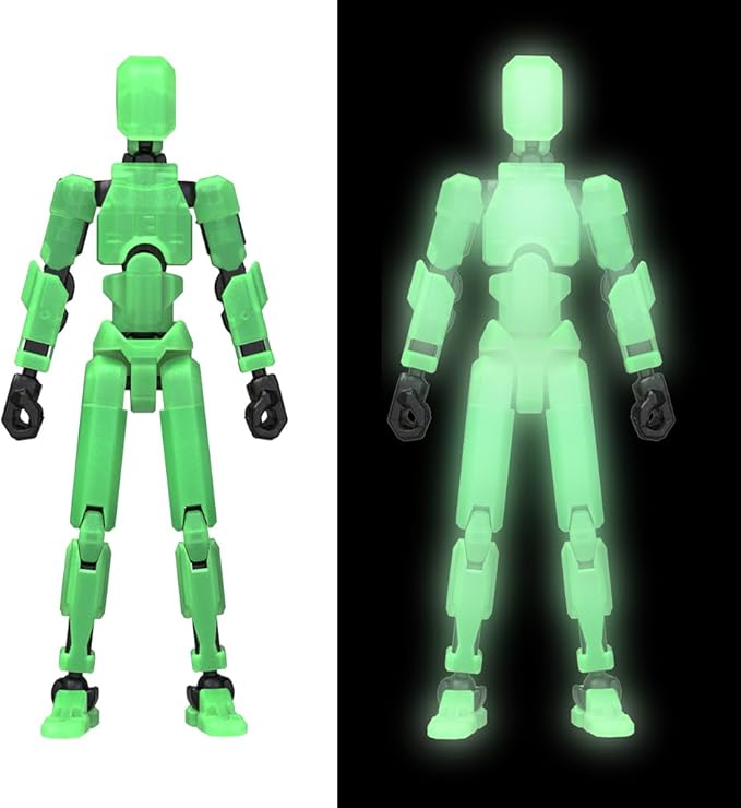 MerryXD Titan 13 Action Figure,Assembly Completed Dummy 13 Action Figure Lucky 13 Action Figure T13 Action Figure 3D Printed Multi-Jointed Movable, Nova 13 Action Figure Toy Grow in The Dark Green - Figurio