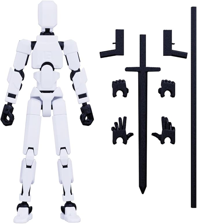 MerryXD Titan 13 Action Figure, Lucky 13 Action Figure T13 Action Figure 3D Printed Multi-Jointed Movable, Nova 13 Action Figure Dummy 13 Action Figure Toy for Boy White - Figurio