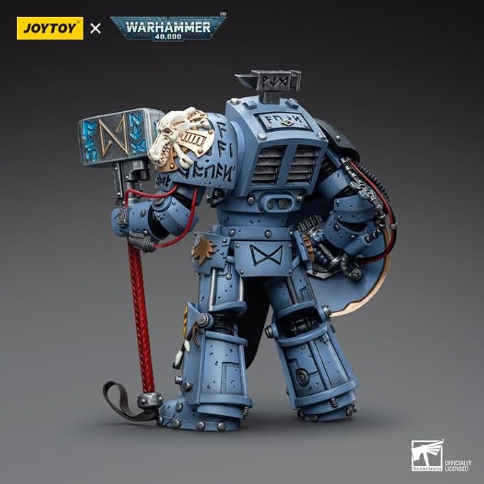 JOYTOY 1/18 Warhammer 40,000 Action Figure Space Wolves Arjac Rockfist Feirros Collection Model (4.2 inch) - Figurio