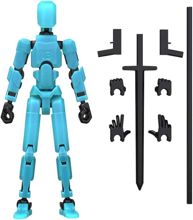 MerryXD Titan 13 Action Figure,Assembly Completed Dummy 13 Action Figure Lucky 13 Action Figure T13 Action Figure 3D Printed Multi-Jointed Movable, Nova 13 Action Figure Toy Grow in The Dark Blue - Figurio