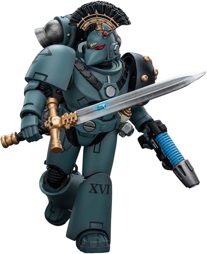 JOYTOY Warhammer 40,000 1/18 Action Figure Sons of Horus MKVI Tactical Squad Sergeant with Power Sword Collection Model Birthday Gifts - Figurio