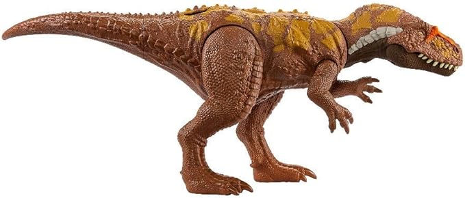 Jurassic World Wild Roar Megalosaurus Dinosaur Figure with Continuing Roar Sound & Attack Action, Posable Physical Toy & Digital Play - Figurio