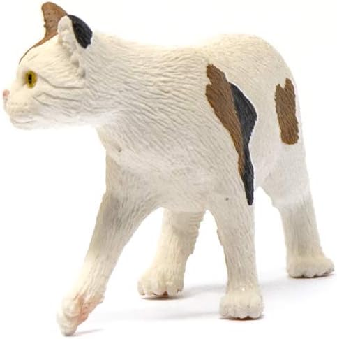 Schleich Farm World, Realistic Cat Animal Toys for Kids, American Shorthair Cat Toy, Brown and White, Ages 3+ - Figurio