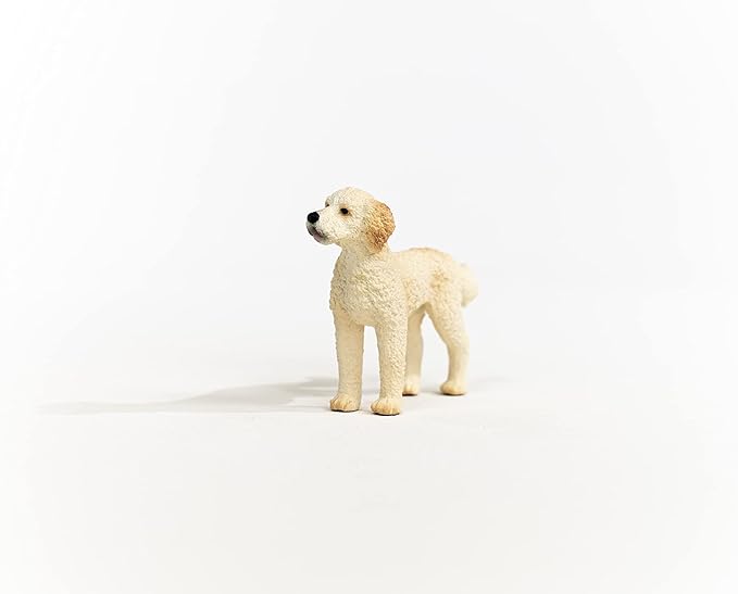 Schleich Farm World Goldendoodle Dog Figurine - Highly Detailed and Durable Animal Toy, Fun and Educational Play for Boys and Girls, Gift for Kids Ages 3+ - Figurio