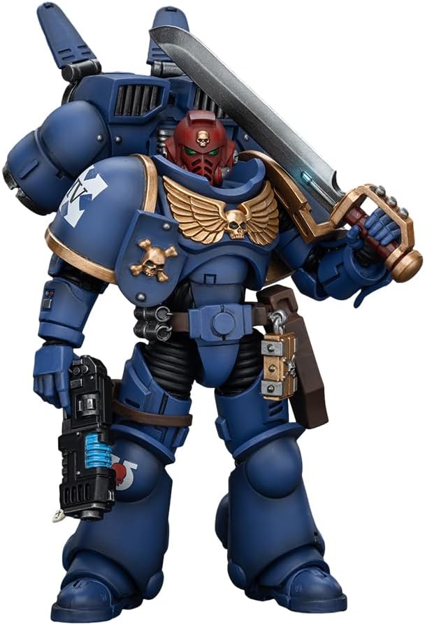 JOYTOY Warhammer 40,000 1/18 Action Figure Ultramarines Jump Pack Intercessors Sergeant with Plasma Pistol and Power Sword Collection Model Birthday Gifts - Figurio