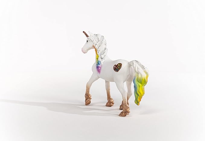 Schleich bayala Mythical Rainbow Love Unicorn Mare Figurine - Featuring Glittery Decorated Details and with Shiny Spiral Horn, Imaginative Fun and Durable Toy for Girls and Boys, Gift for Kids Ages 5+ - Figurio