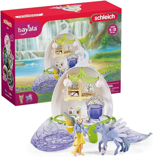 Schleich bayala, 14-Piece Playset, Fairy Toys for Girls and Boys Ages 5-12, Fairy Vet Blossom Toy Set - Figurio