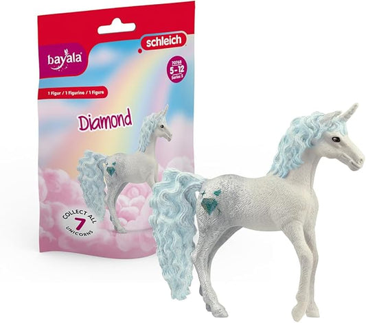 SCHLEICH bayala, Unicorn Toys for Girls and Boys, Collectible Unicorn Gemstone Series 2023, Diamond - Figurio