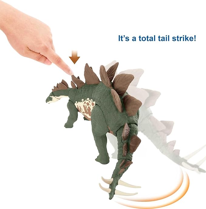 Mattel Jurassic World Toys Camp Cretaceous Mega Destroyers Stegosaurus Dinosaur Action Figure, Toy Gift with Movable Joints, Attack and Breakout Feature - Figurio