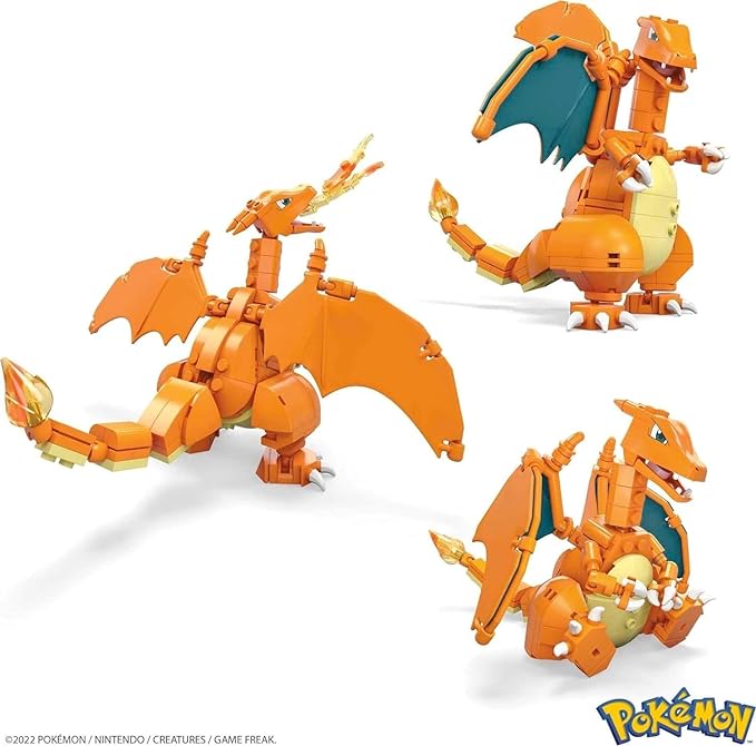 Mega Pokémon Building Toys Set Charizard with 222 Pieces, Articulated and Poseable, 4 Inches Tall, for Kids - Figurio