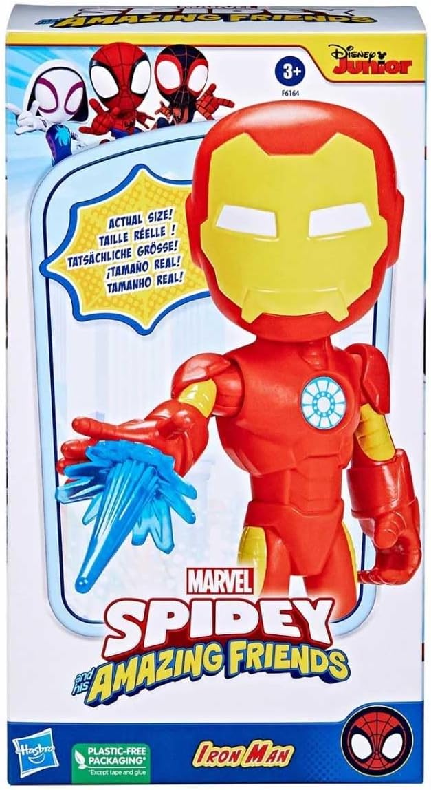 Spidey and his Amazing Friends Supersized Iron Man Action Figure, 9-Inch Avengers Action Figures, Marvel Super Hero Preschool Toys for 3+ Years - Figurio