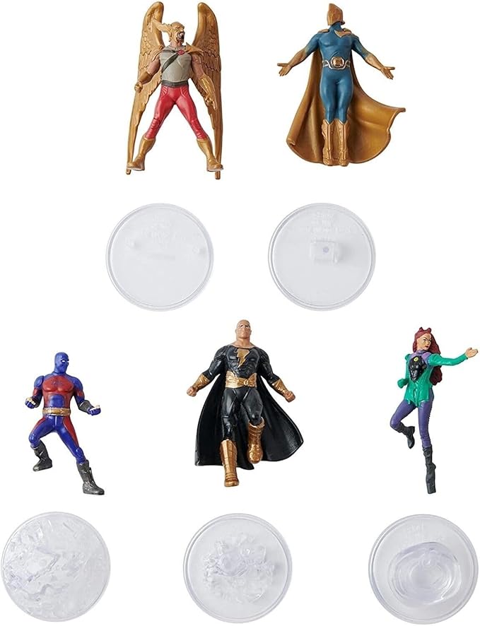 DC Comics, Black Adam Justice Society Set 10-Pack, 2-Inch Action Figures with Stands, Black Adam Movie Collectible Kids Toys, Ages 3 and Up - Figurio