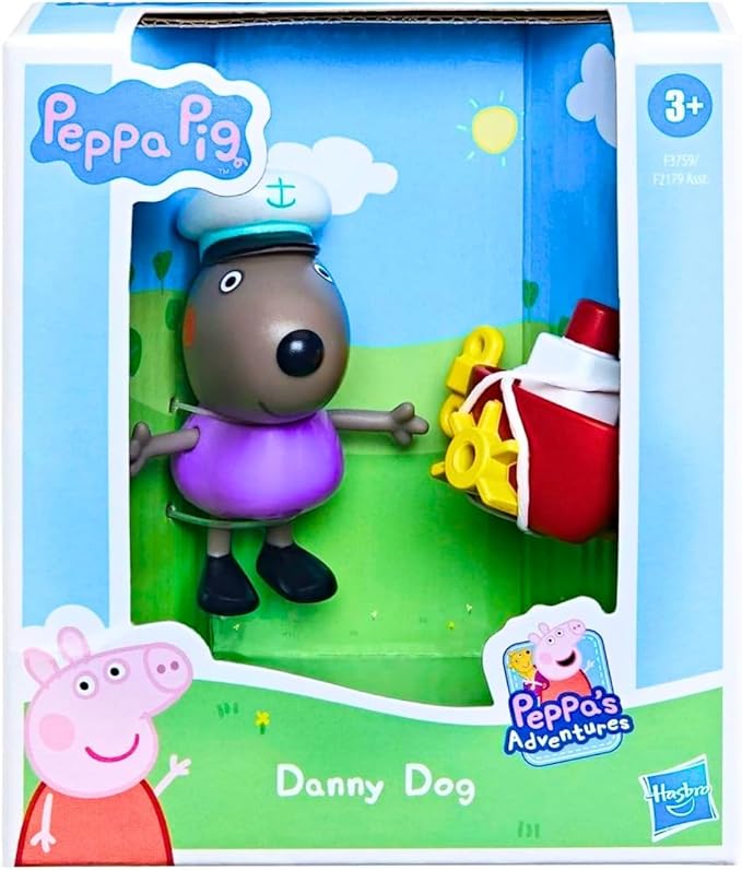 Hasbro Peppa Pig - 3" 8cm Poseable Articulated Figure & Accessory Sets - Peppa Pig Skateboard & Danny Dog - Figurio