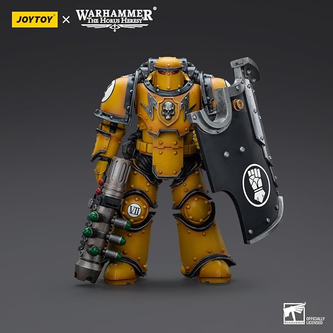 JOYTOY 1/18 Action Figure Warhammer 40,000 Imperial Fists Legion MkIII Breacher Squad Legion Breacher with Graviton Gun 4.8inch Movable Model Collectible Figurine - Figurio