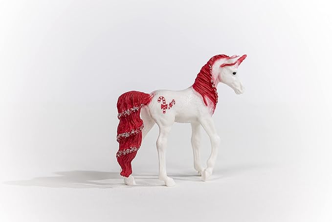 Schleich bayala, Collectible Unicorn Toy Figure for Girls and Boys, Candy Cane Unicorn Figurine (Dessert Series), Ages 5+, 6.3 inch - Figurio