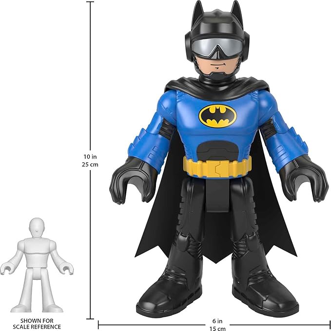 Fisher-Price Imaginext DC Super Friends Preschool Toy Batman XL 10-Inch Poseable Figure, Biker Blue, for Pretend Play Kids Ages 3+ Years - Figurio