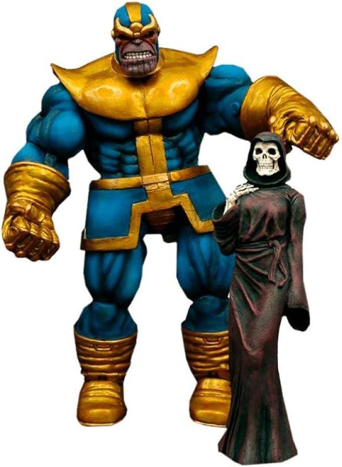 Diamond Select Toys Marvel Select Thanos Action Figure with Removable ‘Infinity Gauntlet’ and Unarticulated Death Figure - Figurio