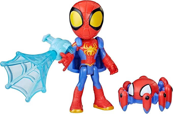 Spidey and His Amazing Friends Web-Spinners Spidey 4-Inch Action Figure with Accessories, Web-Spinning Accessory, Marvel Toys for Kids, Ages 3 and Up - Figurio