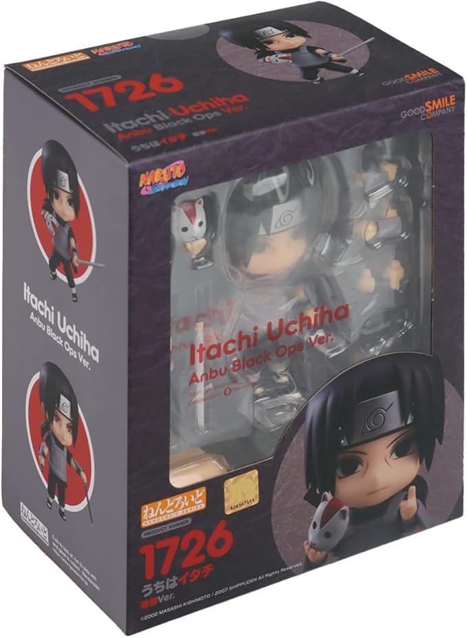 Good Smile Naruto Shippuden: Itachi Uchiha (Black Ops Version) Nendoroid Action Figure Multicolor - Figurio