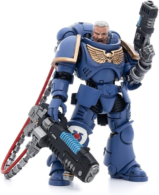 JOYTOY HAPPXYGG Warhammer 40k 1/18 4.7-inch Ultramarines Hellblasters Sergeant Ulaxes action figure model toy series - Figurio