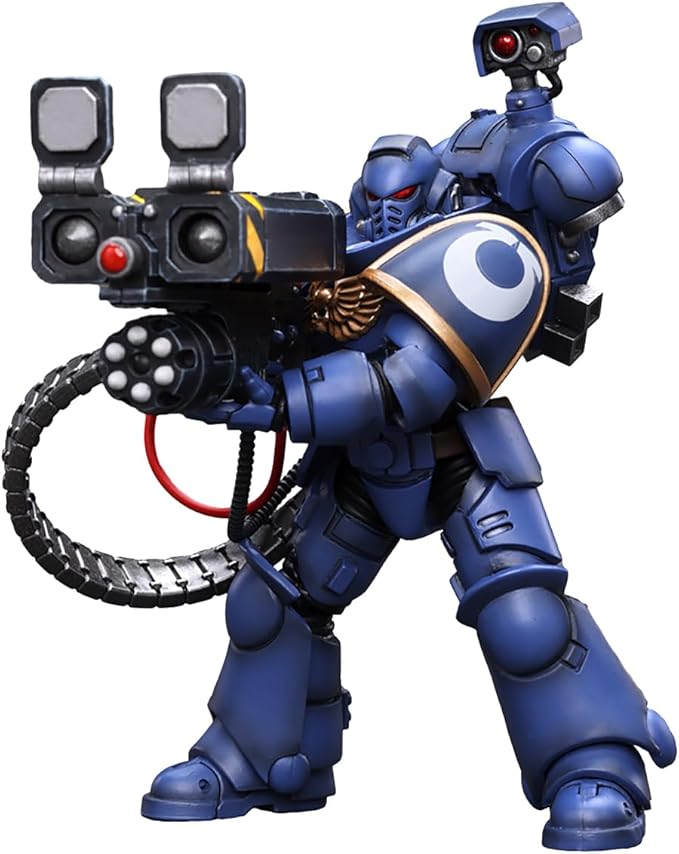 JOYTOY Warhammer 40K 1/18 Action Figures, Ultramarines Desolation Marine with Castellan Launcher (Superkrak) Perfect for Collectors & Decor, an Ideal Figurine Gift - JT8810 - Figurio