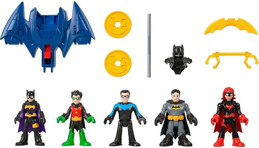 Fisher-Price Imaginext DC Super Friends Batman Toys Family Multipack Figure Set, 5 Characters & 7 Accessories for Kids Ages 3+ Years - Figurio