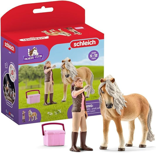 Schleich Horse Club Horse Toy for Girls and Boys Ages 5+, Groom with Icelandic Pony - Figurio