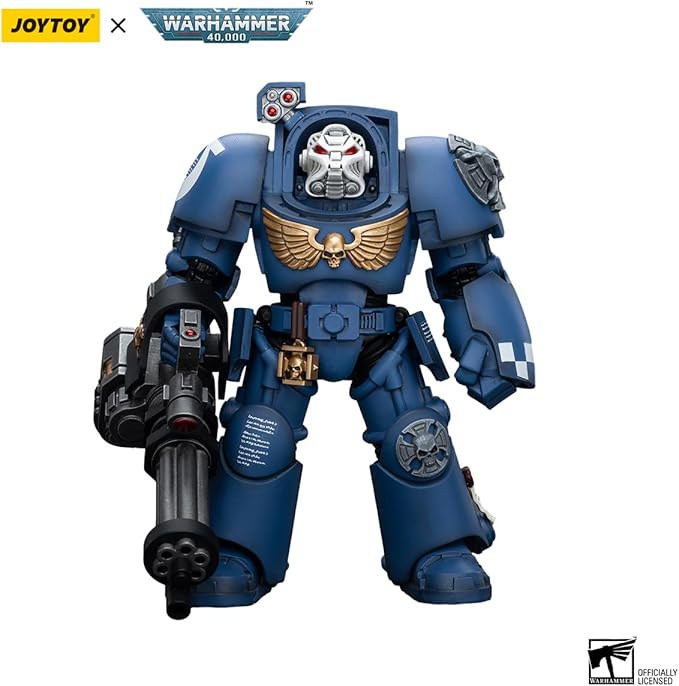 JOYTOY Warhammer 40,000 1/18 Action Figure Ultramarines Terminator Squad Terminator with Assault Cannon Collection Model Birthday Gifts - Figurio