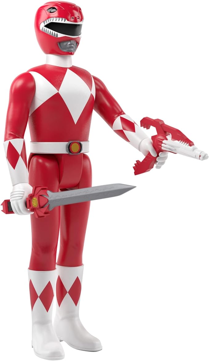 Super7 Mighty Morphin Power Rangers Red Ranger - 3.75" Power Rangers Action Figure with Accessories Classic TV Show Collectibles and Retro Toys - Figurio