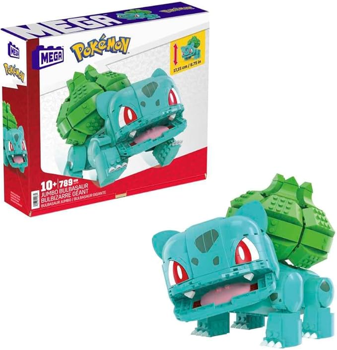 MEGA Pokémon Action Figure Building Toys for Kids, Jumbo Bulbasaur with 355 Pieces, Buildable and Poseable, 7 inches, 7 Year Old Gift Idea - Figurio