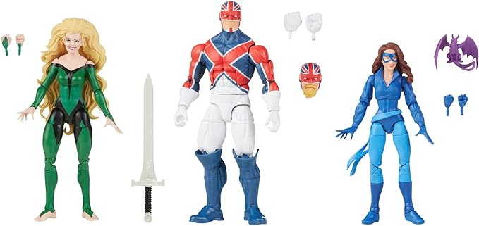 Marvel Legends Series Excalibur Multipack, includes Captain Britain, Meggan, Shadowcat, 9 Accessories - Figurio