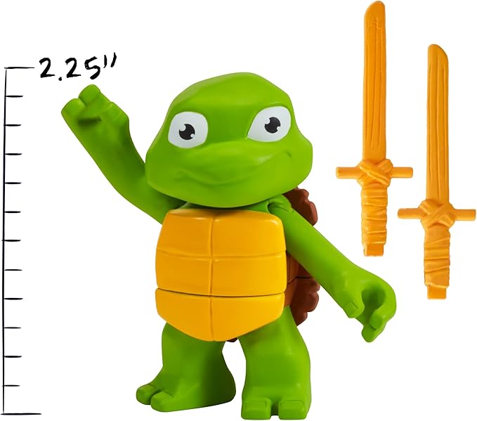 Teenage Mutant Ninja Turtles 83290 Turtle Tots Action Figure 2-Pack Featuring Leonardo and Donatello. Ideal Present for Boys 4 to 7 Years and TMNT Fans - Figurio