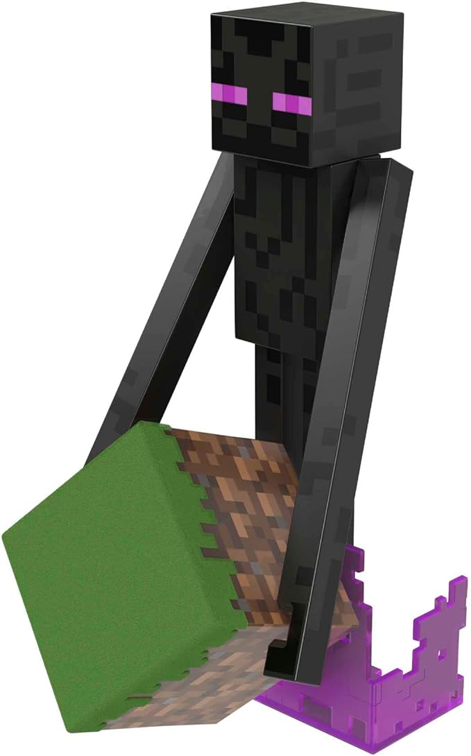 Mattel Minecraft Diamond Level Enderman Action Figure & Die-Cast Accessories, Collectible Toy Inspired by Video Game, 5.5 inch - Figurio