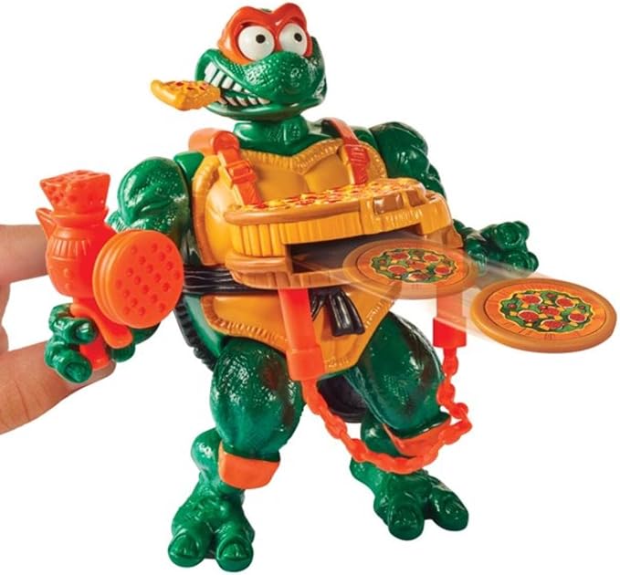 Teenage Mutant Ninja Turtles PlayMates TMNT Pizza Tossin Mike, 5/'' Figure, Launch Pie Discs! - Figurio