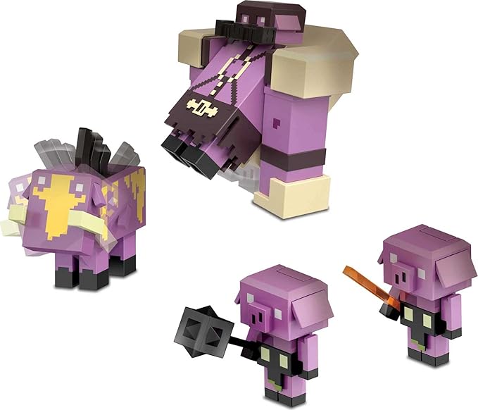 Mattel Minecraft Legends Nether Invasion Pack, Set of 4 Action Figures with Attack Action and Accessories - Figurio