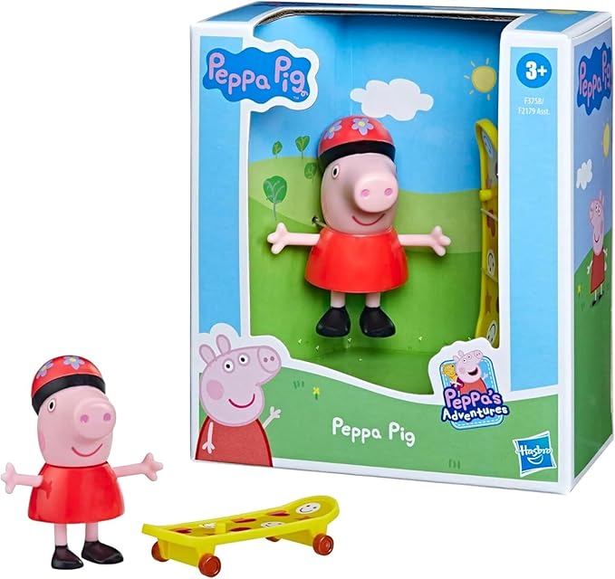 Hasbro Peppa Pig - 3" 8cm Poseable Articulated Figure & Accessory Sets - Set of All 6 Characters - Figurio