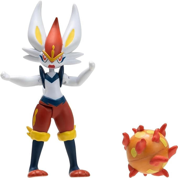 Pokémon Battle Figure 10 Pack - One 4.5-Inch Cinderace Figure Plus Three 3-Inch and Six 2-Inch Battle Figures Including Pikachu (Amazon Exclusive) - Figurio