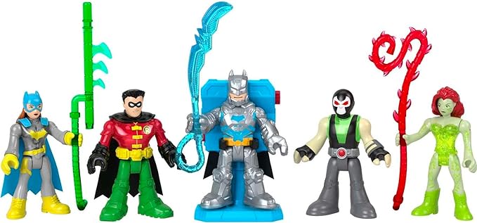 Fisher-Price Imaginext DC Super Friends Preschool Toys Batman Battle Multipack 9-Piece Figure Set with Light-Up Backpack for Ages 3+ Years - Figurio