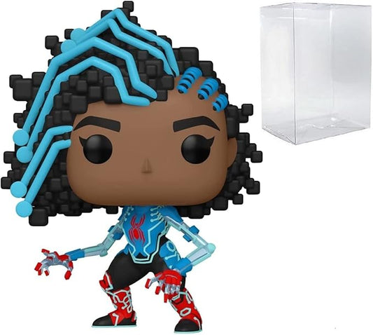 POP Marvel: Spider-Man: Across The Spider-Verse - Spider-Byte Funko Vinyl Figure (Bundled with Compatible Box Protector Case), Multicolor, 3.75 inches - Figurio