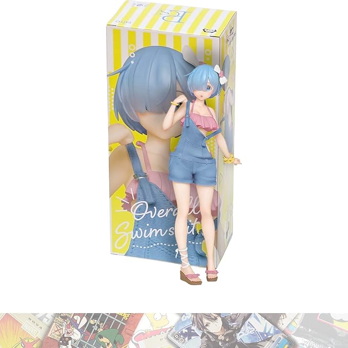 Tai to Rem [Renewal]: 23cm Taito Re:Zero -Starting Life in Another World -Original Salopette Swimsuit- Precious Figure Bundled with 1 A.C.G. Compatible Theme Trading Card (451465600) - Figurio