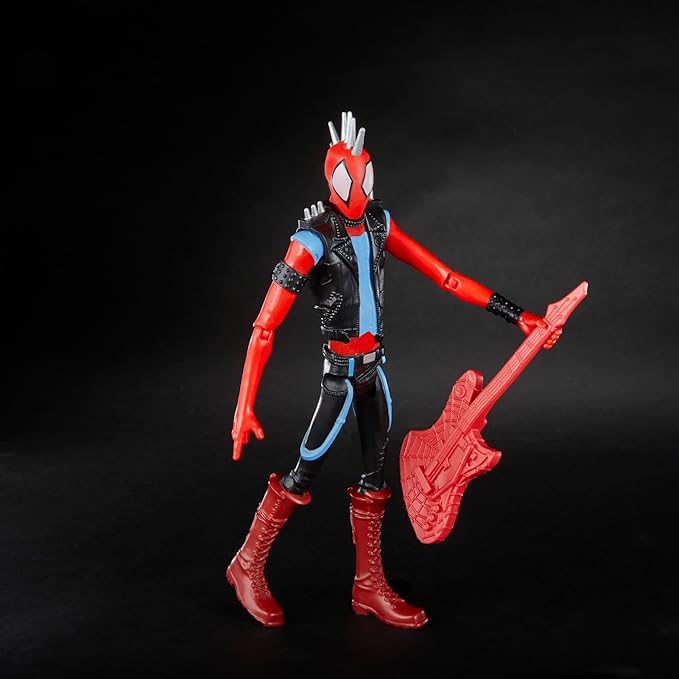 Spider-Man Marvel : Across The Spider-Verse Spider-Punk Toy, 6-Inch-Scale Action Figure with Guitar Accessory, for Kids Ages 4 and Up - Figurio