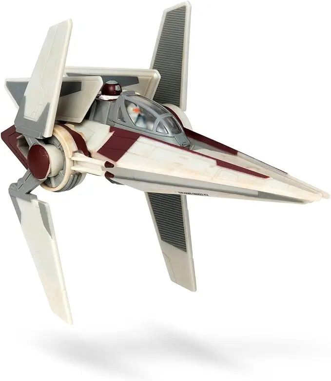 STAR WARS Micro Galaxy Squadron V-Wing Starfighter - 3-Inch Light Armor Class Vehicle with Two 1-Inch Micro Figure Accessories - Figurio