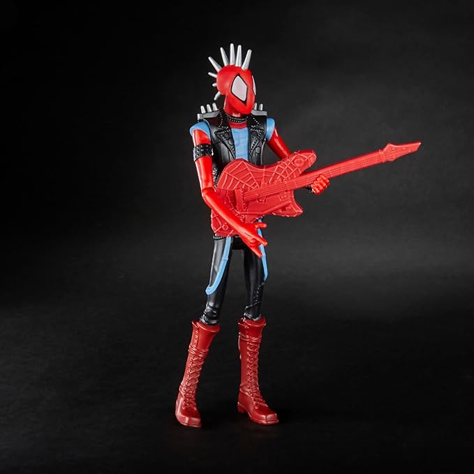 Spider-Man Marvel : Across The Spider-Verse Spider-Punk Toy, 6-Inch-Scale Action Figure with Guitar Accessory, for Kids Ages 4 and Up - Figurio