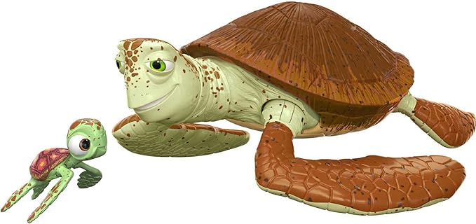 Disney Pixar Featured Favorites Crush & Squirt Finding Nemo Collectable Turtle Figures, Highly Posable with Authentic Look, Collectors Gift Ages 6 Years & Up - Figurio