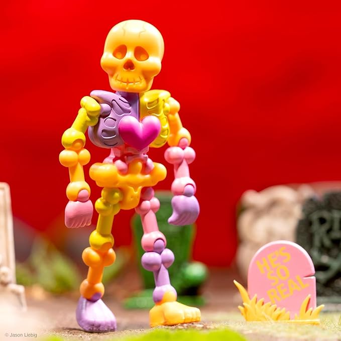 Super7 Mr. Bones Bundle - Mr. Bones, and Mr. Bones Fluorescent 3.75 in Scale ReAction Figures Classic Cartoon Collectibles and Retro Toys - Figurio