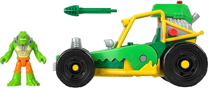 Fisher-Price Imaginext DC Super Friends Toy Killer Croc Figure & Buggy Car with Projectile Launcher for Pretend Play Kids Ages 3+ Years - Figurio