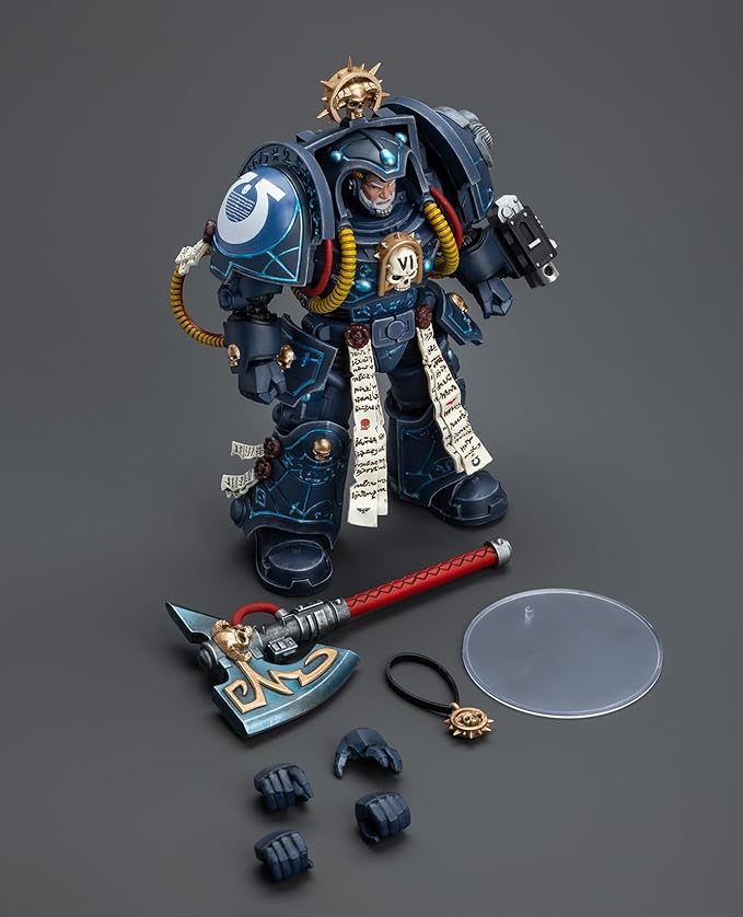 JOYTOY Warhammer 40,000 1/18 Action Figure Ultramarines Librarian in Terminator Armour Collection Model Birthday Gifts - Figurio