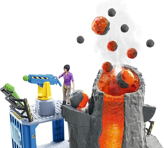 Schleich Dinosaurs - Volcano Expedition Base Camp, Dinosaur Playset Including LED Erupting Volcano, Researcher Figurines and 2 x Dinosaur Toys for Boys and Girls Ages 5-12 - Figurio