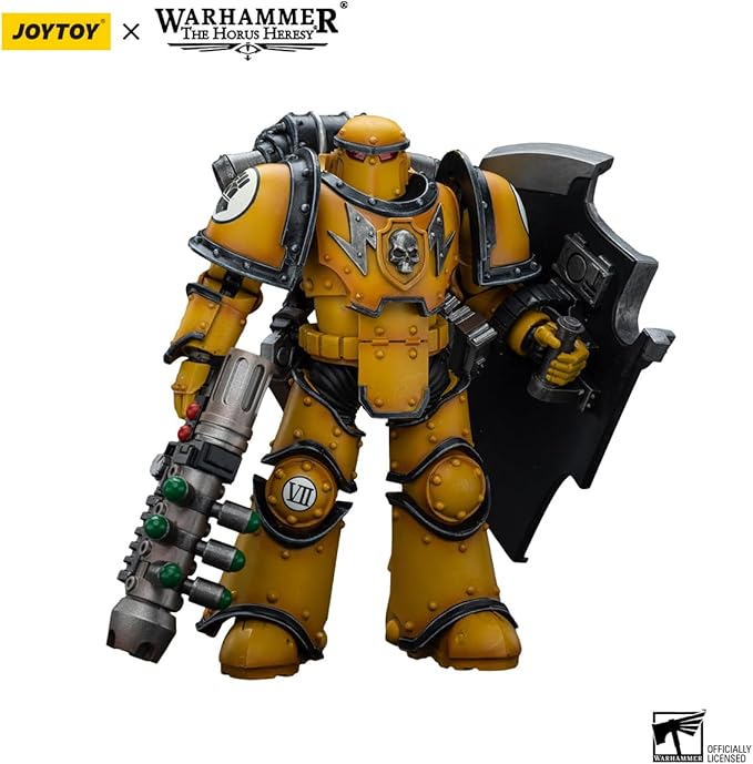 JOYTOY 1/18 Action Figure Warhammer 40,000 Imperial Fists Legion MkIII Breacher Squad Legion Breacher with Graviton Gun 4.8inch Movable Model Collectible Figurine - Figurio