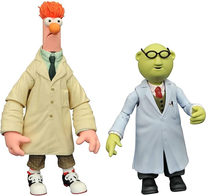 Diamond Select Toys The Muppets Best of Series 2: Bunsen Honeydew & Beaker Action Figure Two-Pack, Multicolor - Figurio